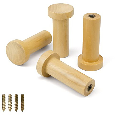 HASLED Hölzern Kleiderhaken, 4 Stück Garderobenhaken, SchraubeNstanzen Kleiderhaken, Für Handtuchhaken, Kleiderhaken, Wandhaken