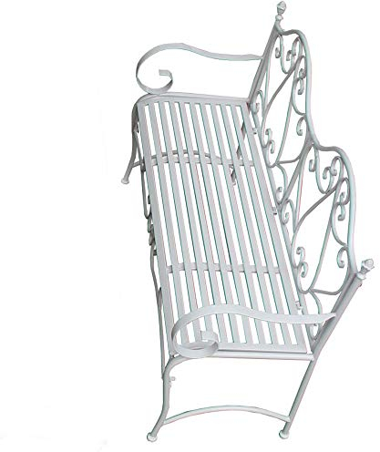 ZMYJTO Outdoor-Garten-Rasenbank-Terrassensitz, langlebige Gusseisen-Metall-Parkbank, einfache Café-Balkon-Tisch- und Stuhl-Kombination, für Veranda-Pool-Eingangsbank