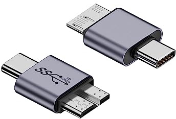 Câble de synchronisation de données en alliage d'aluminium de type C/USB 3.0 vers MicroB, 10 Gbit/s, pour téléphones portables, disques durs externes, connecteur en alliage d'aluminium, transfert de