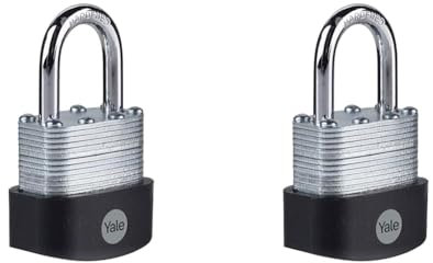 YALE - 6 Pack of Laminated Steel Padlocks (40mm) - Outdoor Hardened Steel Shackle Locks for Shed, Gate, Chain - Keyed Alike - HIGH Security - Multipack