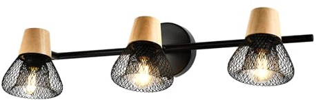 LQWELL® E14 Wandleuchte, LED Wandlampe Innen Wandbeleuchtung Wandspot im Retro-Industriestil, für Studio Bartheke Hotel Schlafzimmer Wohnzimmer Treppe Saal Keller, Mattschwarz Metall