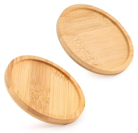 LOBVABA 2 Pezzi Sottobicchiere per Candele Rotondo, sottobicchiero in Bambù, Sottobicchieri per Portacandele, Decorazioni e Cerimonie Festive