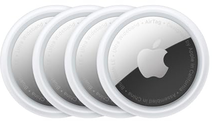 Apple AirTag (1st Generation) - 4 Pack. Keep Track of and find Your Keys, Wallet, Luggage, Backpack, and More. Simple one-tap Set up with iPhone or iPad, Bluetooth