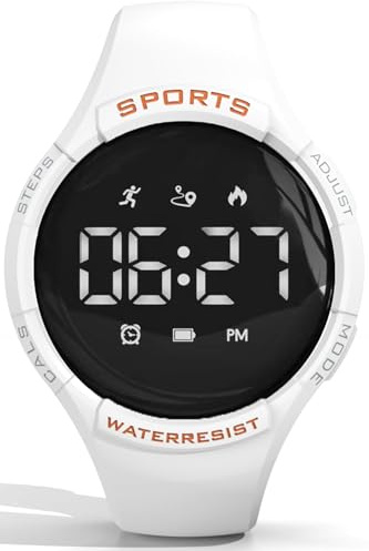 findtime Schrittzähler Uhr Damen Herren Digital Uhr Armband Fitnessuhr ohne App und Handy Digitale Armbanduhr Sportuhr Kalorienzähler Entfernung Laufuhr Fitness Tracker Kinder Uhren für Jungs Wecker
