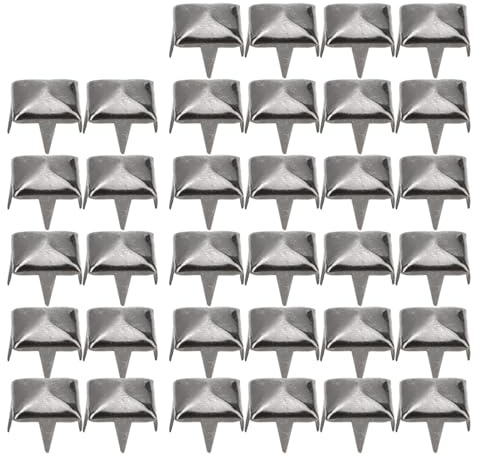 400 Sets 4MM-7MM DIY Leathercraft Spike Rivets Square Spike Studs Bags Shoes Belt Accessories for DIY Spikes Spots Studs Metal Nailhead Studs Spikes Accessories with Awl (6mm)