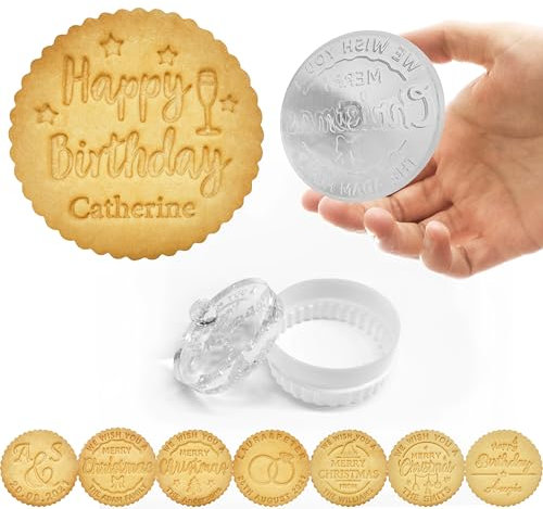 Tampon à biscuits personnalisé avec 6 emporte-pièces personnalisés pour décoration d'anniversaire