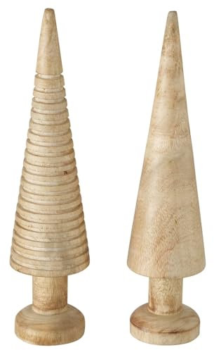 2 x Dekoaufsteller Noares Holz Höhe 30 cm, Winter, Tannenbaum