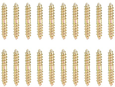 Respicefinem Tornillos de espiga de doble extremo de aplicación amplia 6 0 × 3 0 × 2 0 20 piezas 5 * 30 mm Tornillo de espiga Conector de muebles de carpintería Tornillo de doble e