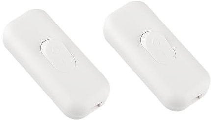 Wippschalter, 6A, 2-polig und 3-polig, für Kleingeräte oder Lampen, Weiß, 2 Stück