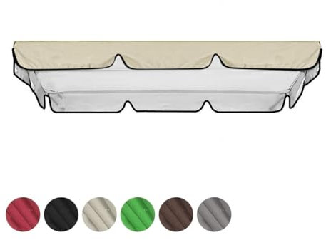 TYBEITAO 600D Hochwertiges,Silberbeschichtetes Oxford-Gewebe Schaukel Dachbezug für Terrasse,Rasengarten,Party Dach Für Hollywoodschaukel,Beige-190 * 132 * 15cm