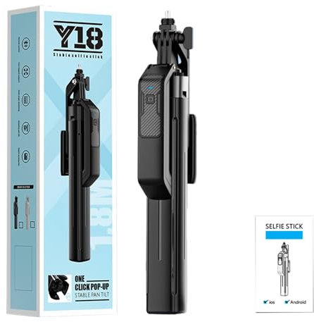 Trípode universal para smartphones, cámaras y cámaras de acción con anillo de luz, altura ajustable de 17 a 180 cm, panorámica de 360°, disparador remoto inalámbrico (USB-C), flexible para vlogging,