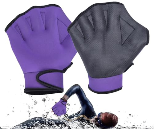 Guantes de cama para nadar, guantes de natación para hombres, manoplas de agua, guantes de natación | Equipo de buceo de entrenamiento de natación, guantes de goma que no se desvanecen para