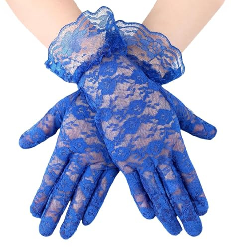 Generisch Damen Kurze Spitzen Handschuhe Elegant Spitzenhandschuhe Brauthandschuh Lace Gloves Tea Party Handschuhe für Party Hochzeit Teeparty Abschlussball Bekleidungs Zubehör
