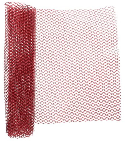 Ciieeo Rejilla De Parachoques De Coche 100x33 Cm Malla De Aluminio Roja Inserción Para Protector Delantero Vehículo Accesorios Exteriores