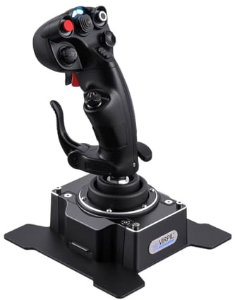 VIRPIL Controls CDT-AEROMAX-R Flightstick HOTAS para Simulador de Vuelo PC – Joystick de Precisión con Base, Controlador Gaming USB, Diestro