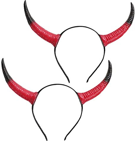 Vaguelly 2 Stück Ox Hörner Haarreif Party Haarband für Erwachsene Leichtes Bequemes Stirnband mit Langlebigem Ox Horn Design Accessoire für Karneval Halloween und Festliche Anlässe
