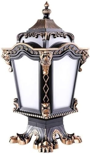 WGFJKI Lampada a Colonna Paesaggio Prato Parco Lampada a Colonna Testa di Leone per Esterni di Lusso retrò Lampada a Colonna in Metallo Impermeabile IP55 Europea Lampada a Colonna per Recinzione per