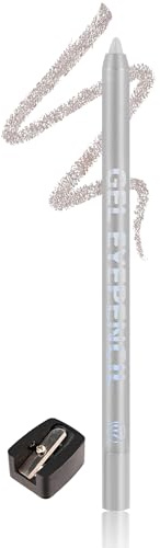 Gel Crayon Yeux Waterproof, Pailleté Eye Liner Argent, Lisse Longue Tenue | Glitter Crayon Yeux Smudge-proof, Longue Tenue Eye Liner, Application Facile Avec Taille Crayon, Maquillage Cadeau Femme