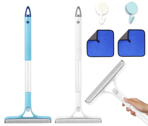 Window Squeegee 2pack,Extended 3 In 1 Window Cleaning Scraper, Multi-Functional Spray Window Squeegee Cleaner With Spray Bottle Cleaning Cloths Hook,Cleaning Tool For Home Car Kitchen Bathrooms