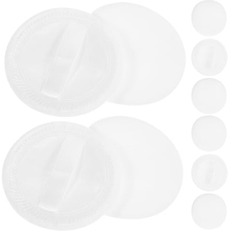 Uonlytech Coussinets de Maquillage Texture Lisse et Respectueuse Peau Lot de 10 en Coton Blanc Application Douce et Uniforme pour Poudre Visage et Corps