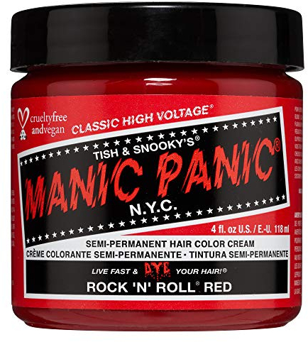 Manic Panic Rock 'N' Roll Red Classic Creme, tinte semipermanente para el cabello vegano y libre de crueldad animal, 118 ml