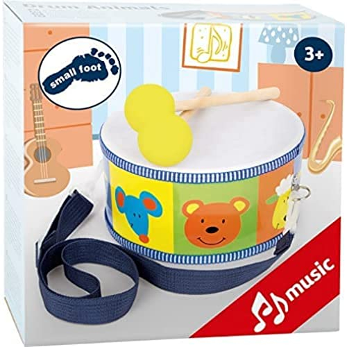 small foot Trommel mit Trommelstöcken aus Holz, mit verstellbarem Gurt, Musikinstrument für Kinder, ab 3 Jahren, 3315