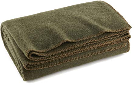 Ever Ready First Aid Manta ignífuga cálida Verde Oliva, 168 x 229 cm (80% Lana), Estilo Militar Americano