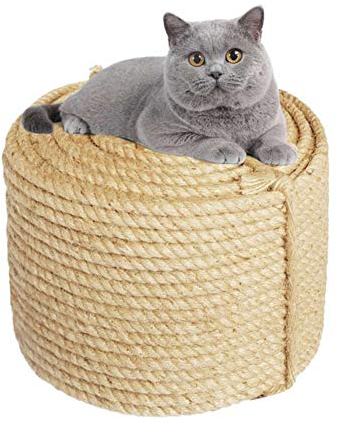 MOUHIV Corda di juta per gatto, 6mm di diametro, 10m di lunghezza, beige