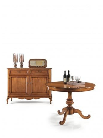 Mar.c.a. Design, Table Ronde Extensible, Table Salle à Manger en Bois, Noyer Foncé - Table à Manger Classique - Table Extensible pour Meubles de Salon - Table a Manger Tot 160x120x75H, Made in Italy