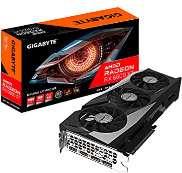 GIGABYTE Radeon RX 6600 XT Gaming OC PRO 8G Grafikkarte, WINDFORCE 3X Kühlsystem, 8GB 128-bit GDDR6, GV-R66XTGAMINGOC PRO-8GD Grafikkarte