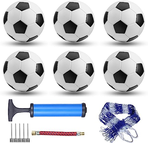 DHYLRICHER 6-pack klassiska fotbollar storlek 5/4/3 inkluderar bollpump och nätväska, fotbollsträning boll övning för barn och vuxna, tävlingsfotboll för inomhus utomhus (storlek 3)
