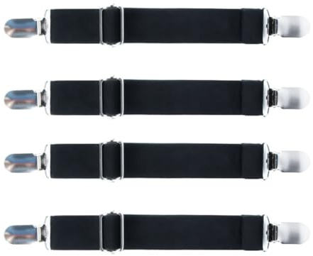 Motorradhose Hosenclips,Verstellbare Stiefelriemen Clips, Hosensteigbügel, elastische Beingurte Motorrad Boot Clips für Damen und Herren,Lakenspanner,Bettlakenspanner für Bettlaken,Sofa,4 Stück