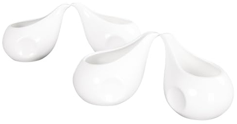 Creativity Home Gravy Boat Small Creamer Pitcher Set, Coffee Milk Gravy Boat, Fine Porcelain With Lip Spout, For Gravy, Warming Sauces, Salad Dressings, Milk, More, Microwave & Freezer Safe (Set of 4)