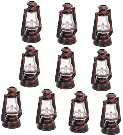 RORPOIR 5sets Retro Kerosin Licht Decor Miniatur Petroleumlampe Weihnachtsbaum Halloween Laterne Lampe Modell 10 Stücke * 5