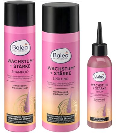 Professionell serum tillväxt och styrka 1 x 150 ml + schampo tillväxt + styrka, 250 ml + balsam tillväxt och styrka, 200 ml