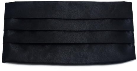 Men's Solid Multi-color Silk Cumberbund, Black, One Size
