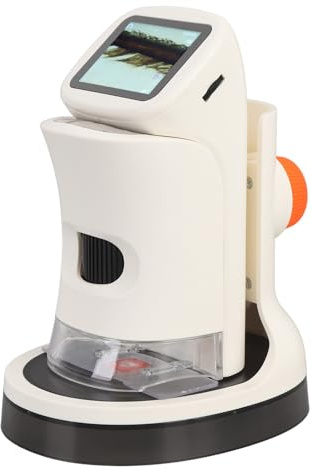Microscope Portable 2 Pouces écran de Couleur HD 100x à 1000x Kit de Diapositive de Microscope à Poche éclairée à LED pour Observation de la Biologie Scientifique