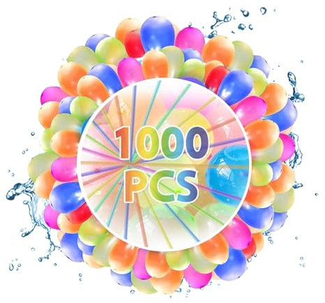 1000PCS Water Balloons for Kids & Adults Easy Quick Fill, Self Sealing Balloons for Summer Party and Outdoor Water Balloon Fight