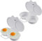 Microwave Egg Poacher Reusable Poached Egg Maker Microwave Egg Cooker Egg Poacher Cups 2 Cavity Nonstick Poached Egg Maker with Lid Double Cups Egg Boiler for Home Kitchen (2PCS)
