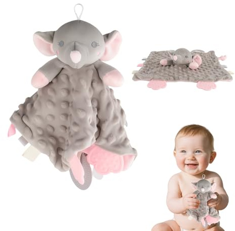 STEFUEWILL17 Baby Comforter Blanket - Comforter Blanket for Boys and Girls, Soft Cuddle Blanket, Baby Cuddly Toy, Ideal for infant Shower Gifts and Baby Essentials for Newborns(Elephant)