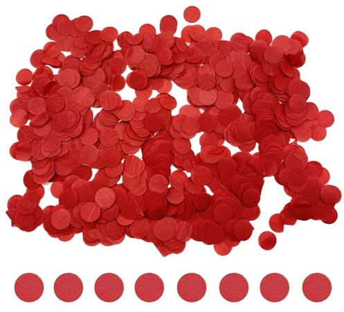 12000 coriandoli rotondi di carta biodegradabili, coriandoli per matrimoni, biodegradabili, romantici, decorazioni per matrimoni, anniversari, San Valentino, baby shower (rosso)