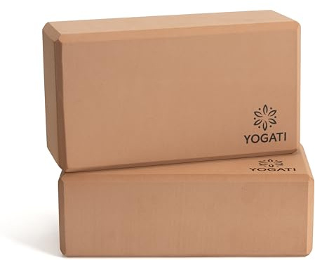 YOGATI® Set di 2 Blocchi Yoga in Schiuma Eva | Blocchi Yoga Antiscivolo per Esercizi | Dimensioni 22 X 12 X 7.5 Cm | Accessori Yoga per Principianti e Fitness