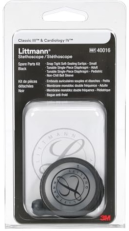 3M Littmann Kit de pièces détachées Stéthoscope, Classic III, Cardiology IV et CORE, Noir, 40016