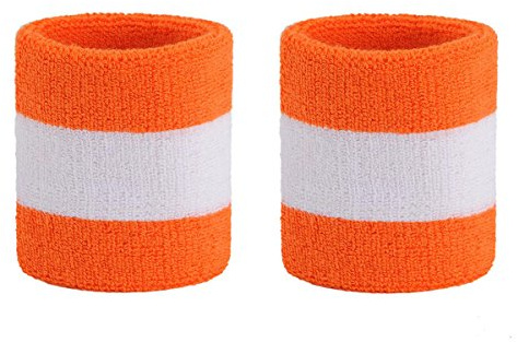 ONUPGO - Diadema Deportiva con Banda de Terry Cloth Striped Head Band/Wrist Band Set Athletic Ejercise Basket-Ball Bandas de absorción de la Humedad Absorbe el Sudor