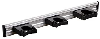 Toolflex-Wandschiene 50 cm mit 3 Haltern schwarz für Gehhilfen Werkzeuge Stiele
