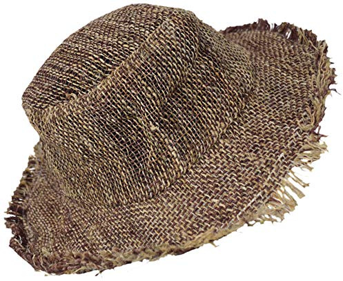 Gheri Mens 100% Hemp Natural Straw Summer Hat Beach Boater Panama Wide Brim Summer Holiday K