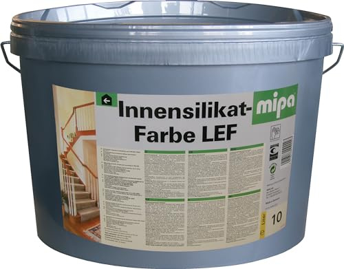 MIPA Innensilikat-Farbe 10 Liter - Profi Wandfarbe Weiß Mineralfarbe Matt