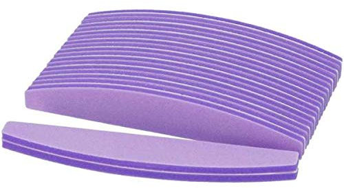 PROFICO 10 Stück Profi Nagelpuffer | Buffer Gerade 240/320 Halbmond | Trapez Doppelseitge Buffer Nagelfeile Schmirgel Boards | Feine Körnung | für natürliche Nägel Gel Nägel (Lila)