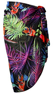 Faletony Dam strand sjal Sarong Bohemian täcker upp chiffong baddräkt blommönster sommar semester strandkläder