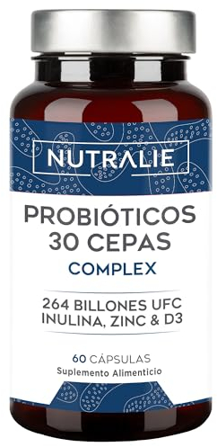Probiotika und Darm-Präbiotika 30 Stämme - 264 Milliarden CFU pro Dosis - Biprotics 30 Stämme Complex - 60 Nutralie Kapseln